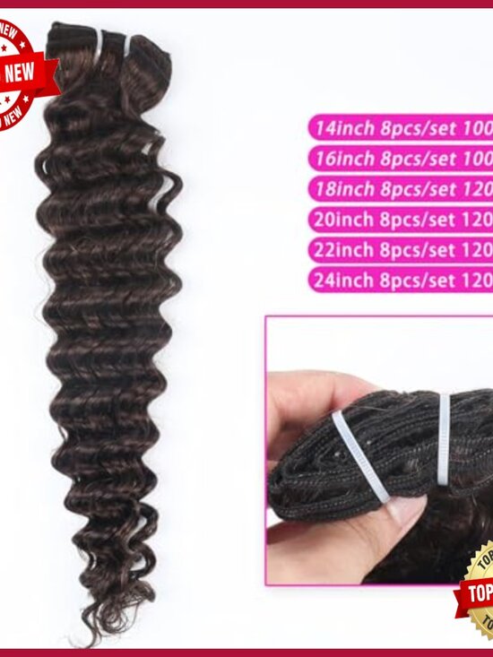 20 Inch Brazilian Remy Human Hair Clip In Extensions 120g 8 Piece Set main image 4